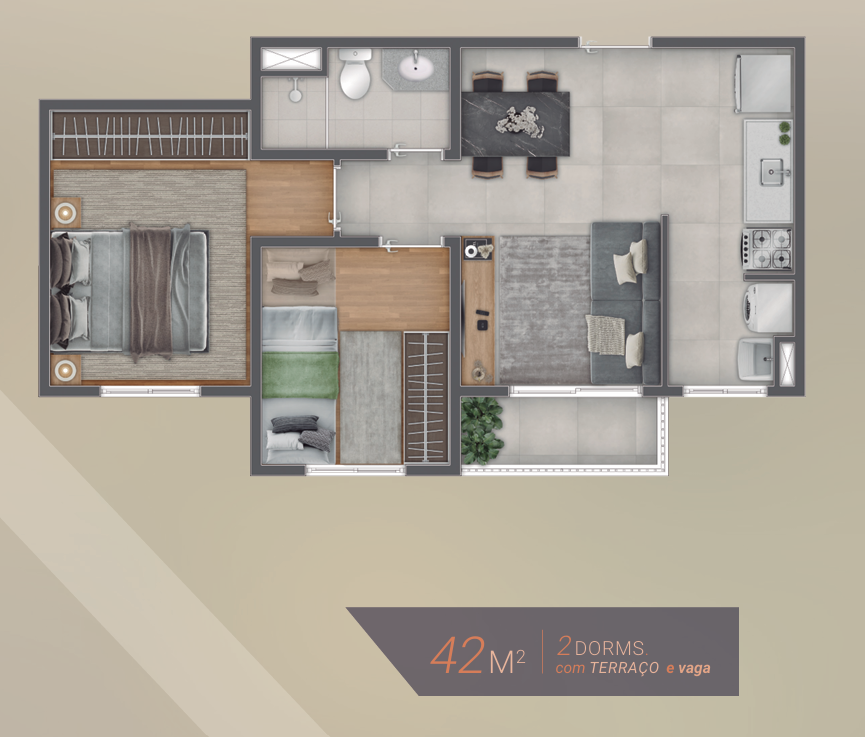 Planta 42m²