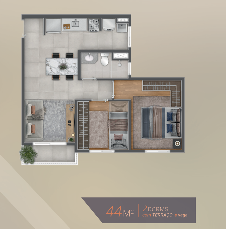 Planta 44m²